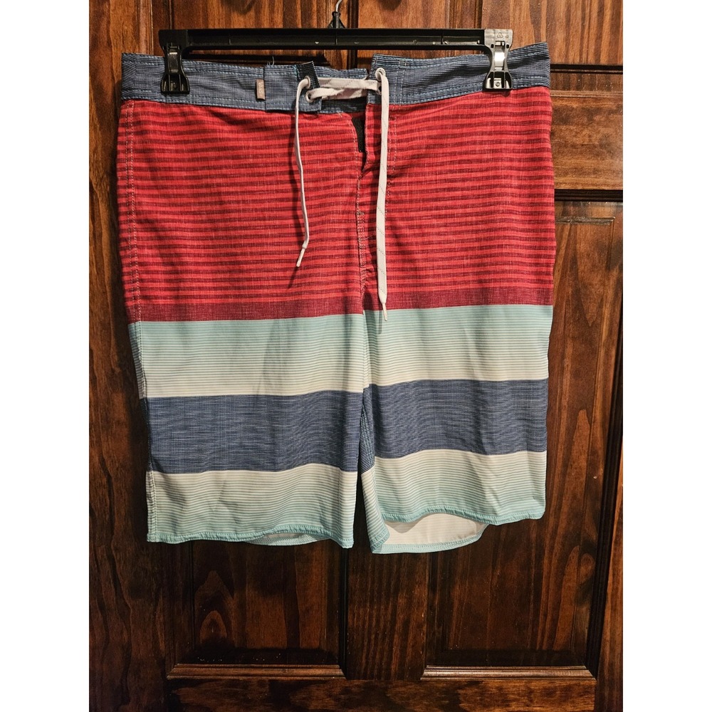 Vans Mens Board Shorts Size 31 Surf Swim Striped Multicolor VN0A31FXNKU